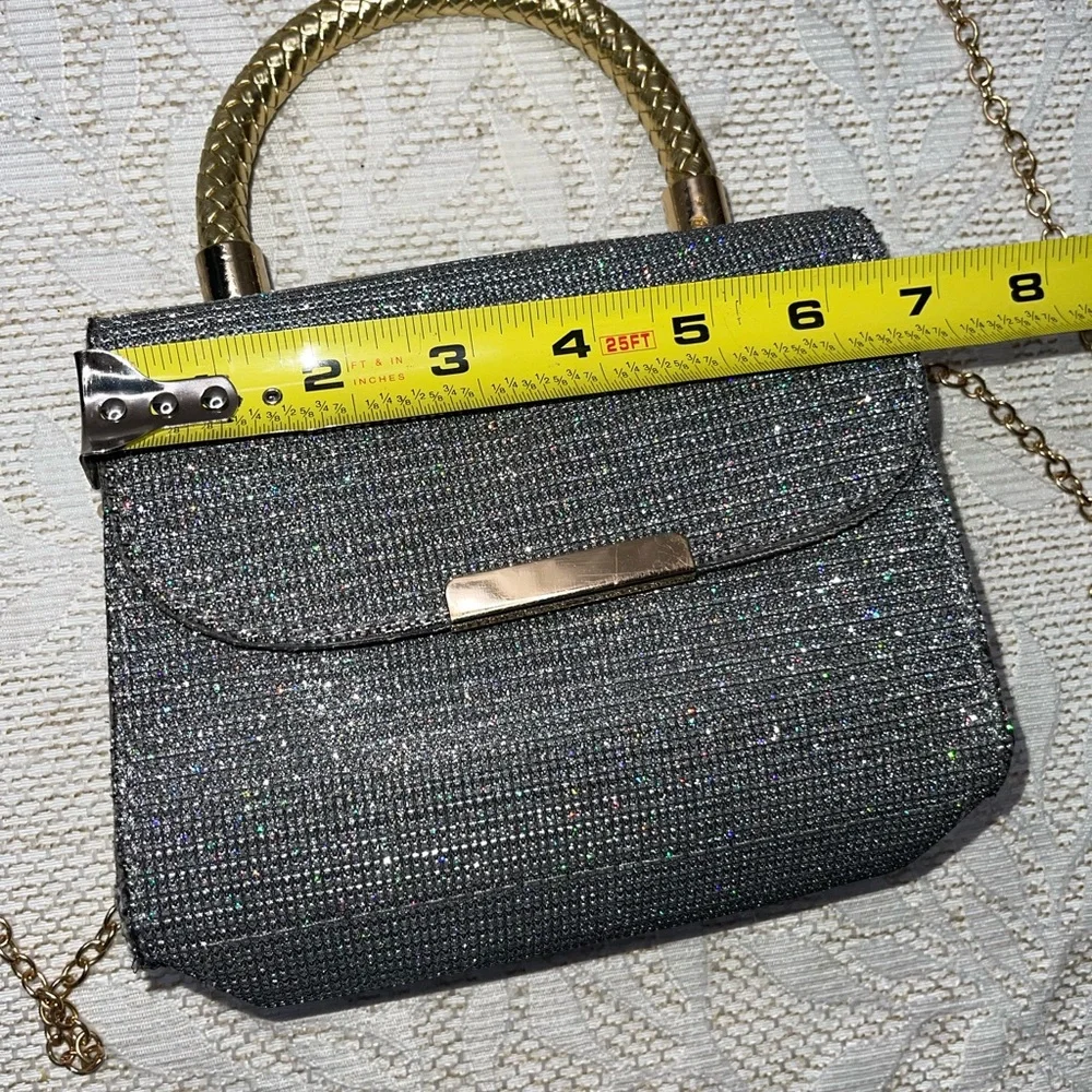 Silver formal evening clutch bag Handbag